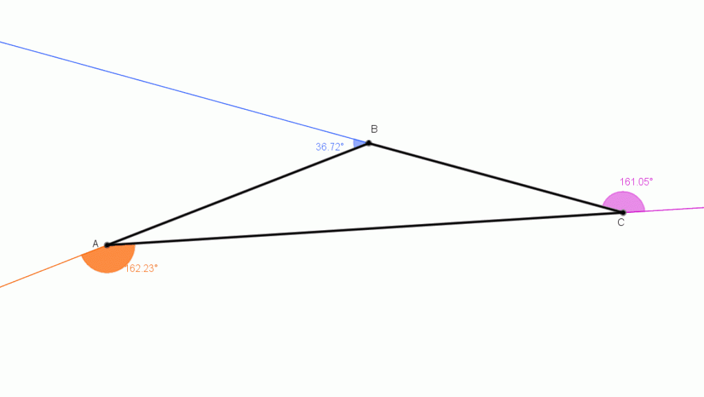 ÂNGULOS NO TRIÂNGULO - SOMA DOS ÂNGULOS INTERNOS DE UM TRIÂNGULO