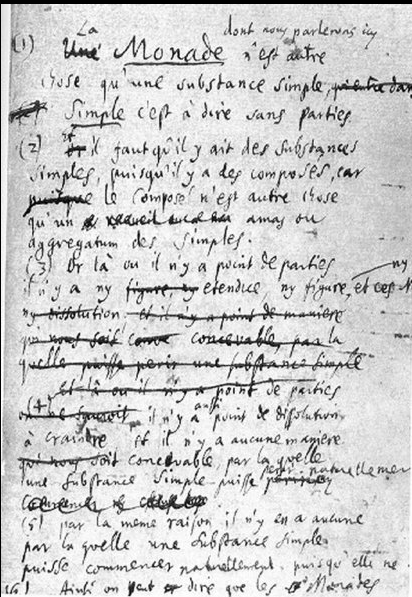 Primeira página do manuscrito de Monadology