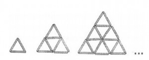 triângulos com palitos
